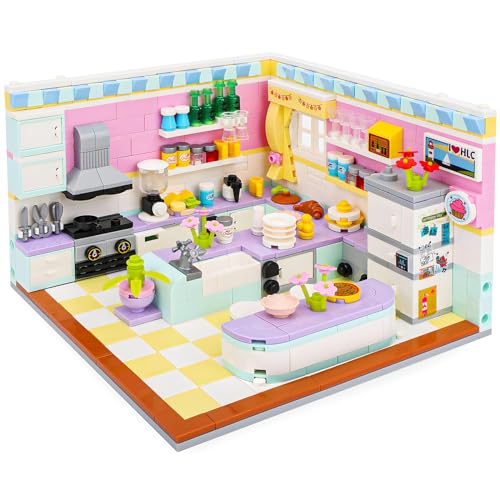 OundarM Playhouse Mini Building Blocks Set Kitchen Friends Girls Room Building Kit Dollhouse Building Blocks Set for Girls Boys 6 7 8 9 10 Years Old, Not Compatible with Lgo (595 Pieces) von OundarM