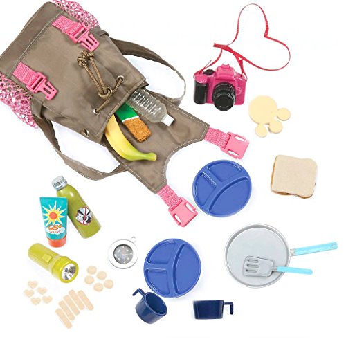 Our Generation – Camping-Spielzeug – Wanderrucksack – Spielnahrung – Puppenzubehör (46 cm) – Spielzeug für Kinder ab 3 Jahren – What A Trek Set von Our Generation