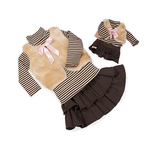 Our Generation 44499 Doll Outfit & Girl's Garment Rock, Ringelpulli und Fellweste D&G von Our Generation