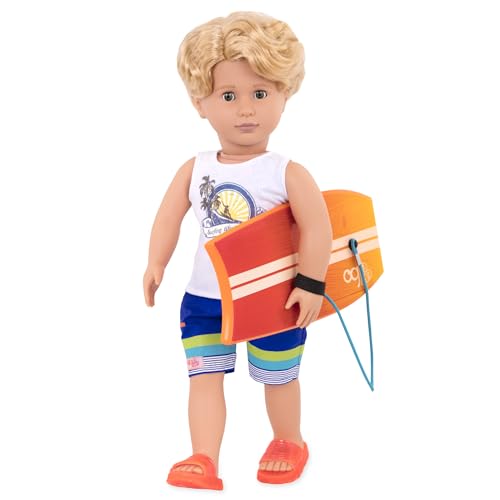 Our Generation – 46 cm Junge Puppe – Blonde Haare & Grüne Augen – Bodyboard-Zubehör – Rollenspiel – Spielzeug für Kinder ab 3 Jahren – Gabe von Our Generation