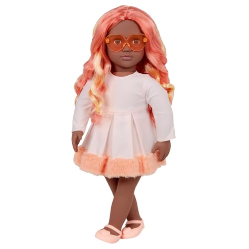 Our Generation – 46 cm Puppe – Braune Augen & Bunte Haare – Puppenkleidung mit Kunstpelzbesatz – Rollenspiel – Spielzeug für Kinder ab 3 Jahren – Mirabelle von Our Generation