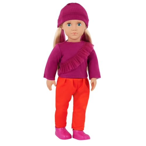 Our Generation – 46 cm Puppe – Lebensechte Blaue Augen & Blonde Haare – Outfit in Fuchsia und Orange – Rollenspiel – Spielzeug für Kinder ab 3 Jahren – Shay von Our Generation