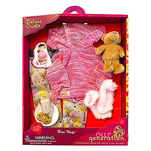 Our Generation – 46 cm Puppenkleidung – Kapuzenpulli & Flauschige Socken – Pyjama Outfit – Puppen separat erhältlich – Spielzeug für Kinder ab 3 Jahren – Bärenstark von Our Generation