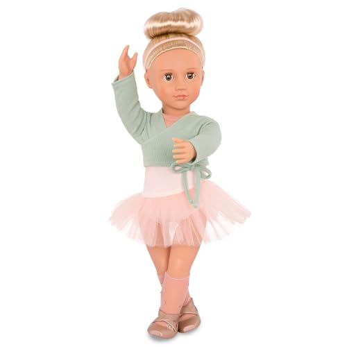 Our Generation – 46 cm große Ballerina-Puppe – lebensechte grüne Augen und Blonde Haare – rosa Ballettkleid und Shrug-Outfit – Fantasiespiel – Spielzeug für Kinder ab 3 Jahren – Viola von Our Generation