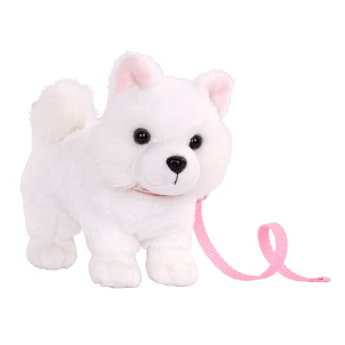 Our Generation American Eskimo Welpe 15 cm | BD35255 | Plüsch-Haustier mit beweglichen Beinen und Zubehör | Inklusive Halsband und Leine | Perfekter Begleiter für 46 cm Puppen | Empfohlen ab 3 Jahren von Our Generation