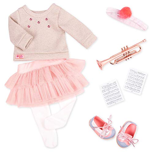 Our Generation BD30308Z Barbie Puppen Outfit Musikerin mit Tutu und Trompete, Einfarbig, Bunt von Our Generation