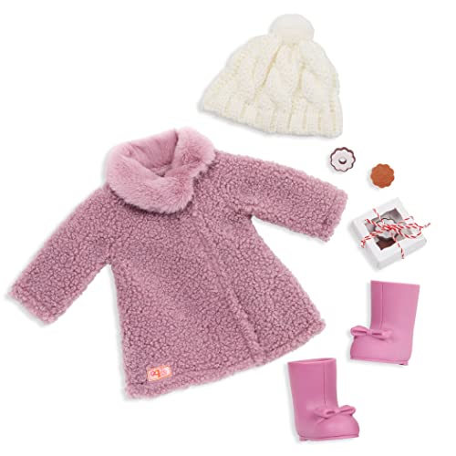 Our Generation BD30490Z Deluxe Outfit Winterprinzessin für 46cm Puppen, Teddy-Mantel, Bommelmütze, stylische Stiefel für den Winterspaß – Kinder Spielzeug ab 3 Jahren - 45453 HCM Kinzel von Our Generation