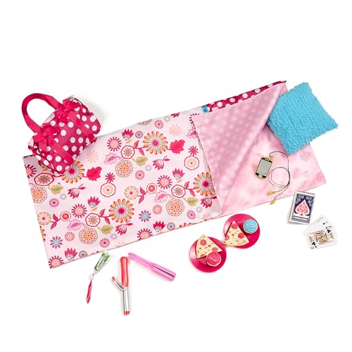 Our Generation – Schlafsack – Spielnahrung – Puppenzubehör 46 cm – Fantasiespiel – Spielzeug für Kinder ab 3 Jahren – Polka Dot Sleepover Set von Our Generation