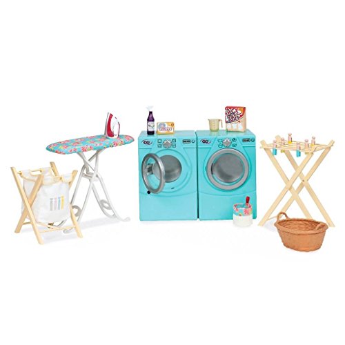 Our Generation – Waschmaschine & Trockner – Puppenhauszubehör – 46 cm Puppen – Fantasiespiel – Spielzeug für Kinder ab 3 Jahren – Tumble & Spin Laundry Set von Our Generation