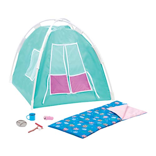 Our Generation – Camping-Set – Zelt & Schlafsack – 46 cm Puppenzubehör – Rollenspiel – Spielzeug für Kinder ab 3 Jahren – Campingzelt türkis von Our Generation