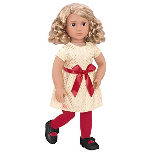 Our Generation Deluxe Puppe Noelle – 46 cm Puppe mit blonden Haaren, Puppenkleidung und Puppenzubehör, Zubehör Weihnachten – Kinder Spielzeug ab 3 Jahren von Our Generation