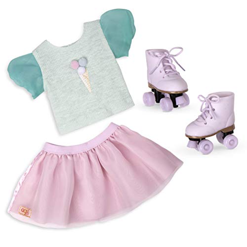 Our Generation – Eiscreme-Outfit – Rollschuhe – Zubehör – 46 cm Puppenkleidung – Fantasiespiel – Spielzeug für Kinder ab 3 Jahren – Scoopalicious von Our Generation