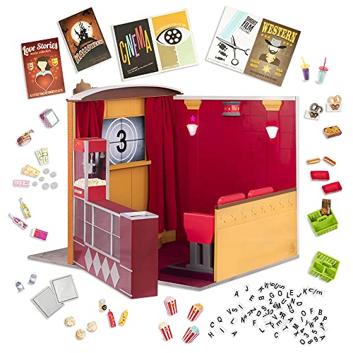 Our Generation – Puppenzubehör (46 cm) – Spiellebensmittel – Fantasiespiel – Spielzeug für Kinder – Spielzeug für Kinder ab 3 Jahren – OG Cinema – Filmtheater-Set von Our Generation