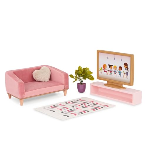 Our Generation Lovely Living Room Set – Wohnzimmermöbel-Set für 46 cm Puppen – inkl. Sofa, Sessel, Couchtisch & Zubehör – Puppenmöbel für fantasievolles Spielen Our Generation Lovely Living Room Set – Wohnzimmermöbel-Set für 46 cm Puppen – inkl. Sofa, Sessel, Couchtisch & Zubehör – Puppenmöbel für fantasievolles Spielen von Our Generation