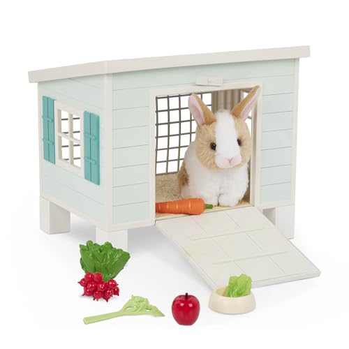 Our Generation Pet Home Animal House Playset – Mini-Plüschtier Kaninchen – Puppenzubehör 18 Zoll – Simulationsspiel – Spielzeug für Kinder ab 3 Jahren – Spielset von Our Generation