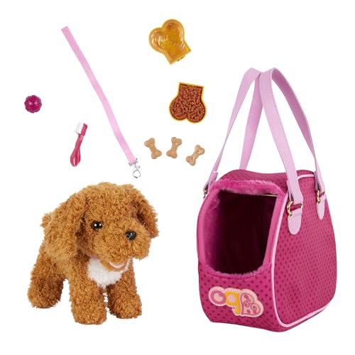 Our Generation – Pudel Plüschhund – Tasche für Haustiere – 46 cm Puppenzubehör – Kuscheltiere – Spielzeug für Kinder ab 3 Jahren – Plüschhund und Tasche von Our Generation