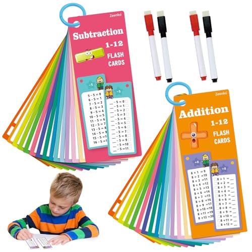 Lernkarten Mathematik Für Addition Und Subtraktion Mit Übungsblättern Rechenhilfen Mathe Übungskarten Zum Abwischen Mathe Karten Tragbare Mathe Denkspiele Einschulung Geschenk Für Kinder von Ourdort