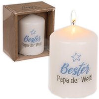 Motiv-Kerze "Bester Papa der Welt", Wachs Ø 8cm x Ø 5,5cm von Out of the blue KG