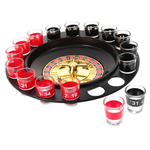 Outanaya 1 Satz Weindrehteller Trinkversorgung Roulette-Rad Poker-Shot-Trinkspiel Rouletterad-Stütze drinkspiel unterhaltungsspiele Plattenspieler Roulette-Brett Roulette Trinken Plastik von Outanaya