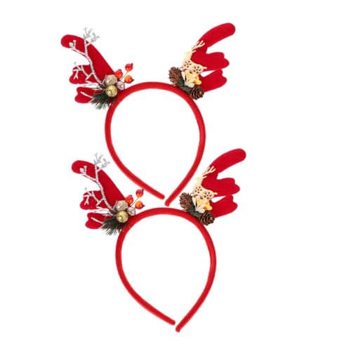 Outanaya 2 Stück Geweih Stirnband Weihnachts Stirnband Weihnachts Accessoires Elch Stirnband Weihnachts Kopfbedeckung Hirsch Stirnband Weihnachts Haar Accessoires Geweih Stirnband von Outanaya