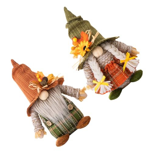 Outanaya 2st Festival-zwergpuppen Herr Und Frau Gnom Plüsch Thanksgiving-GNOME-Puppe Sonnenblumen-Herbst-Zwerge-dekor GNOME Puppen Plüsch Plüschzwerge Fallen Ernte-gnom-Puppe Pp Baumwolle von Outanaya