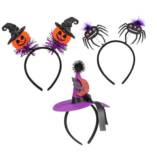 Outanaya 3 Stück Party Stirnband Haarband Halloween Requisiten Halloween Ornament Lustige Stirnbänder Halloween Kostüme Stirnband Damen Stirnbänder Halloween Zubehör Hut von Outanaya