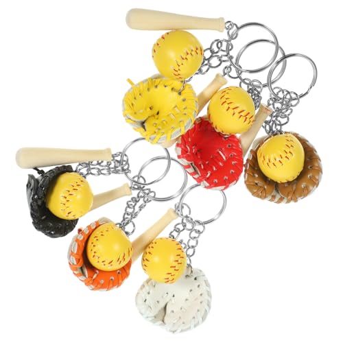 Outanaya 6St umhängeleine gastgeschenke geburtstag keyring Baseball-Party-Souvenir sportlicher Schlüsselanhänger Schlüsselringe Schlüsselanhänger für Jungen Baseball-Schlüsselanhänger Holz von Outanaya