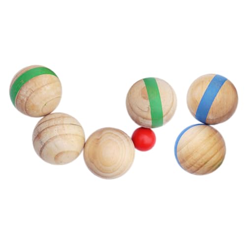 Outanaya 7St Schalen aus Massivholz Spielzeug für draußen Sportbälle für Kinder Outdoor-Spielset Indoor-Boccia Spielzeug für Kinder Kinderspielzeug Spielzeuge rollende Bälle Graskugeln von Outanaya