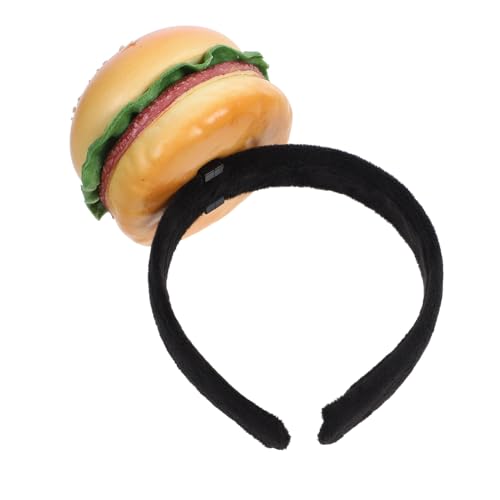 Outanaya Hamburger Stirnband Burger Requisite Kostüm Stirnband Hamburger Form Kopfbedeckung Kostümzubehör Shopping Kopfbedeckung Dekor Cosplay Stirnband Burger Kopfbedeckung Fast von Outanaya