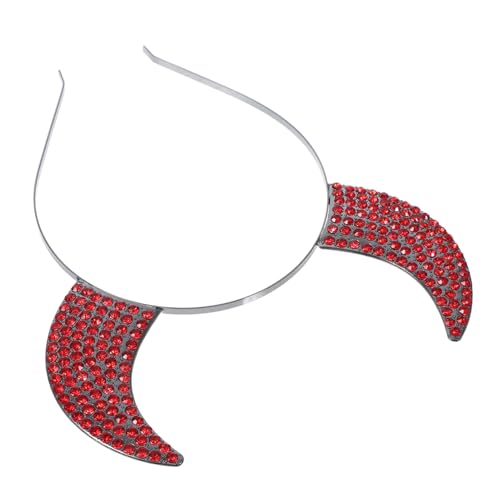 Outanaya Teufelshörner-kopfschmuck Teufel Stirnband Teufelsohr Haarband Stirnband Aus Dämonenhorn Stirnband Aus Teufelshorn Haarband Aus Teufelshorn Teufel Haarband Strass Rot von Outanaya