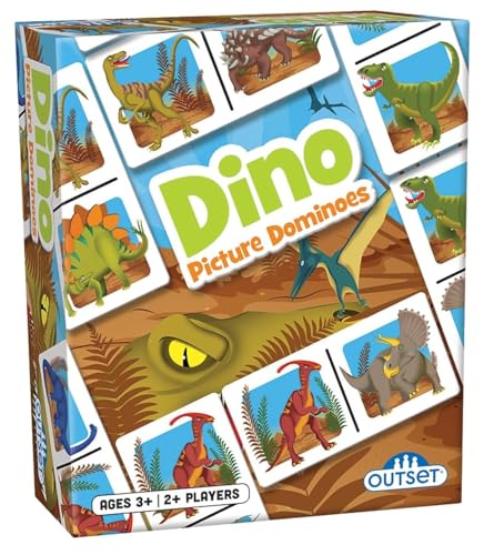 Picture Dominoes: Dinosaurier-Thema, passendes Spiel für Vorschulkinder, enthält 36 Dominosteine, für 2 oder mehr Spieler ab 3 Jahren von Outset von Outset Media