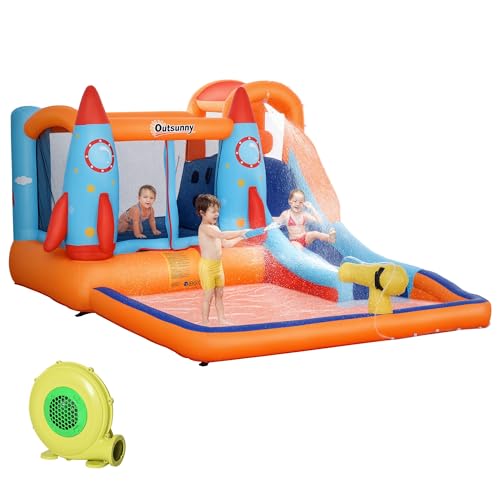 Outsunny Aufblasbare Hüpfburg mit Rutsche für 4 Kinder Burg Springburg mit Gebläse Spielburg Spielhaus für 3-8 Jahre Raketenmuster Oxford-, Polyester-Gewebe Mehrfarbig 350 x 250 x 185 cm Outsunny Aufblasbare Hüpfburg mit Rutsche für 4 Kinder Burg Springburg mit Gebläse Spielburg Spielhaus für 3-8 Jahre Raketenmuster Oxford-, Polyester-Gewebe Mehrfarbig 350 x 250 x 185 cm von Outsunny