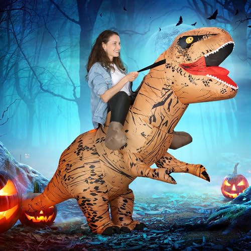 Outsunny Aufblasbares Dinosaurier Kostüm für Erwachsene Dino T-Rex Kostüme lustiges Kostümanzug Halloween Karneval Party Dino Kostüm Outsunny Aufblasbares Dinosaurier Kostüm für Erwachsene Dino T-Rex Kostüme lustiges Kostümanzug Halloween Karneval Party Dino Kostüm von Outsunny