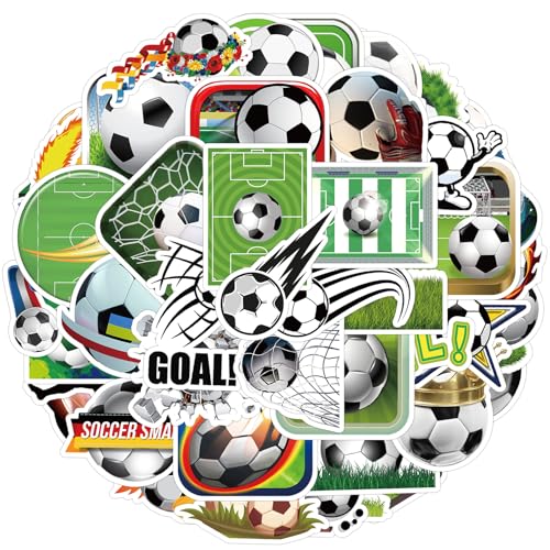 Ovanda 50 Stück Fußball Aufkleber, Fußball Sport Aufkleber, wasserdichte Wasserflaschen Aufklebers, Fussball Geschenke für Teenager, Fussball Club Sticker Set, Mädchen Jungen Kindergeburtstag Sticker Ovanda 50 Stück Fußball Aufkleber, Fußball Sport Aufkleber, wasserdichte Wasserflaschen Aufklebers, Fussball Geschenke für Teenager, Fussball Club Sticker Set, Mädchen Jungen Kindergeburtstag Sticker von Ovanda