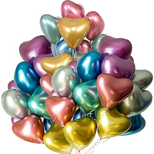 Ovanda Herz Folienballon Bunt 50 Stück, Herz Luftballons Bunt Metallic, Herzballons Hochzeit, Helium Luftballons, Herzluftballons für Geburtstag Hochzeit Verlobung Jubiläum Baby Shower Abschluss Ovanda Herz Folienballon Bunt 50 Stück, Herz Luftballons Bunt Metallic, Herzballons Hochzeit, Helium Luftballons, Herzluftballons für Geburtstag Hochzeit Verlobung Jubiläum Baby Shower Abschluss von Ovanda