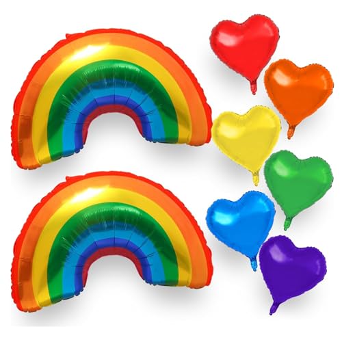 Ovanda XXL Regenbogen Ballon, 8 Stück Folienballon Geburtstagsdeko Regenbogens,Regenbogen Deko,für Jungen Mädchen Geburtstag Party Dekoration,Geburtstag Baby Shower Jubiläum Party Deko,Herz Luftballon Ovanda XXL Regenbogen Ballon, 8 Stück Folienballon Geburtstagsdeko Regenbogens,Regenbogen Deko,für Jungen Mädchen Geburtstag Party Dekoration,Geburtstag Baby Shower Jubiläum Party Deko,Herz Luftballon von Ovanda