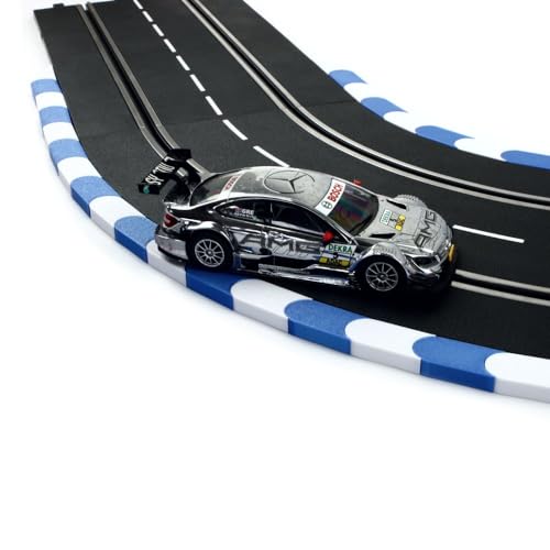 Overdrive-Racing 2m Curbs/Kerbs Kompatibel mit Carrera 124 132 Kurven Geraden Randsteine Randstreifen Slotcar Blau-Weiß 2m von Overdrive-Racing