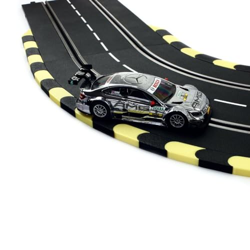 Overdrive-Racing 2m Curbs/Kerbs Kompatibel mit Carrera 124 132 Kurven Geraden Randsteine Randstreifen Slotcar Schwarz-Gelb 2m von Overdrive-Racing