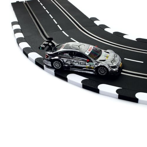 Overdrive-Racing 2m Curbs/Kerbs Kompatibel mit Carrera 124 132 Kurven Geraden Randsteine Randstreifen Slotcar Schwarz-Weiß 2m von Overdrive-Racing