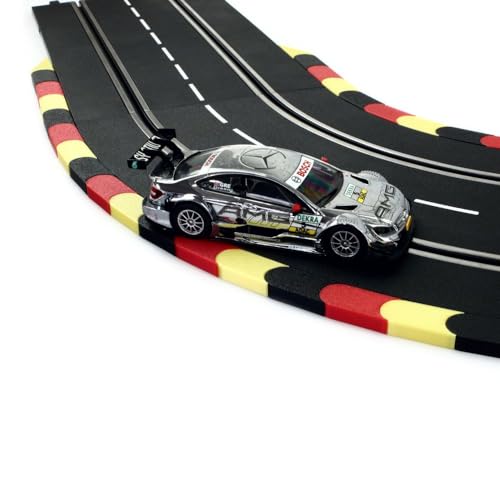 Overdrive-Racing 3m Curbs/Kerbs Kompatibel mit Carrera 124 132 Kurven Geraden Randsteine Randstreifen Slotcar Schwarz-Rot-Gelb von Overdrive-Racing