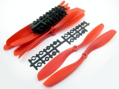 Overdrive-Racing 5X SF Luftschrauben/Propeller 12x4,5 rechts & Links (CW & CCW) ROT von Overdrive-Racing