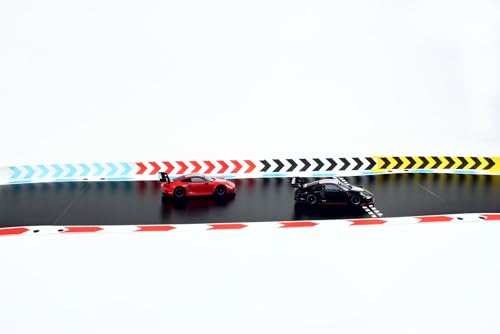 Overdrive-Racing Leitplanken mit Pfeilen kompatibel mit Carrera Hybrid - Begrenzung Kurven Gerade Bande Zaun Fangzaun, Farbe:Gelb-Schwarz, Länge:1.75 Meter von Overdrive-Racing