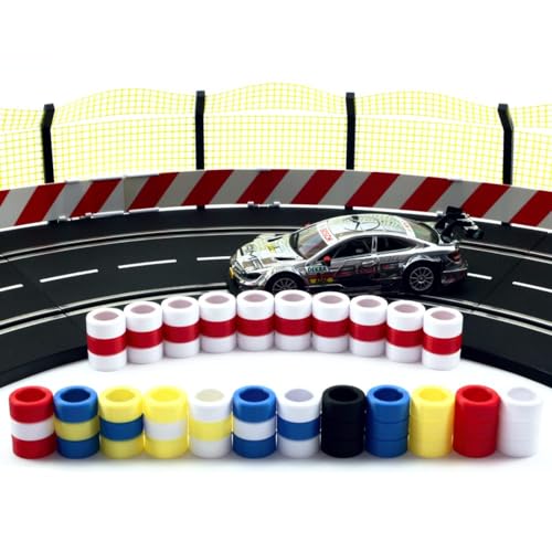 Overdrive-Racing Reifenstapel Kompatibel mit Carrera 124 132 Slotcar Reifen Kurven Geraden Deko Boxengasse, Reifenstapel:Gelb (10x) von Overdrive-Racing