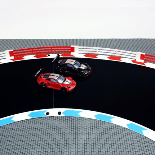 Overdrive-Racing Zaun kompatibel mit Carrera Hybrid Sturmkind - Leitplanken Fangzaun Bande Kurven Gerade Begrenzung, Farbe:Weiß-Rot, Länge:1.75 Meter von Overdrive-Racing