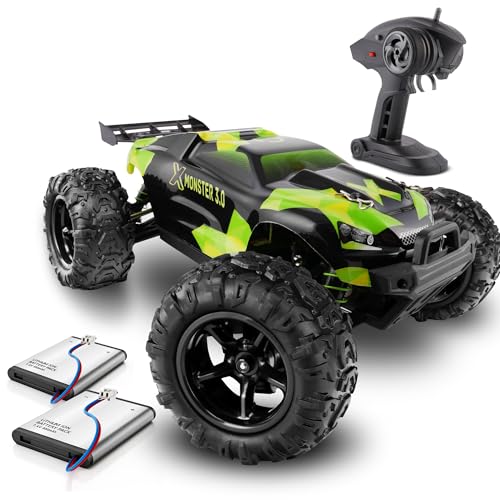 Overmax X-Monster Truck, 2,4 GHz, Ferngesteuertes RC Auto 45 km/h, 1:18 Proportional, 4WD, Offroad Monster RC Truck, 2 Akkus, Allrad, 100m Reichweite, Buggy verbesserter Fernbedienung von Overmax