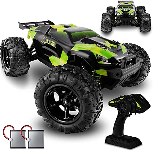 Overmax X-Monster Truck, 2,4 GHz, Ferngesteuertes RC Auto 45 km/h, 1:18 Proportional, 4WD, Offroad Monster RC Truck, 2 Akkus, Allrad, 100m Reichweite, Buggy verbesserter Fernbedienung von Overmax