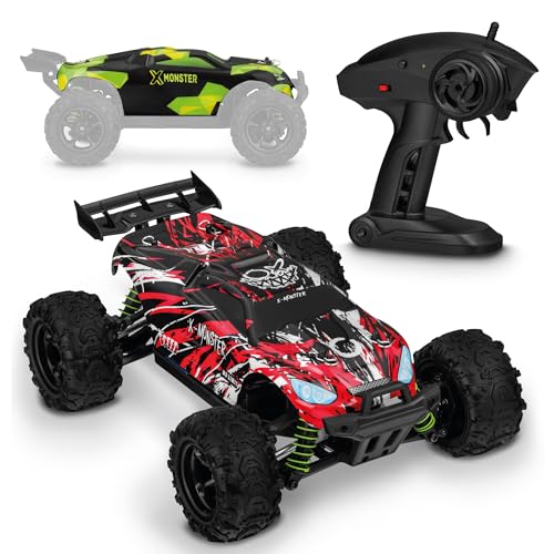 Overmax X-Monster Truck Ferngesteuertes RC Auto 45 km/h, 1:18, 2 Akkus, Allrad, 100m Reichweite, Buggy verbesserter Fernbedienung von Overmax