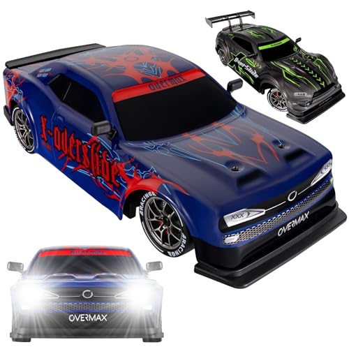 Overmax X-OVERSLIDE Ferngesteuertes RC Drift-Auto, Auto für Kinder ab 8 Jahren, 1:16, 20 km/h Reichweite bis zu 80 m, 4WD-Antrieb, 2 Akkus 500 mAh Räder und Hindernisse Set Extra Gehäuse Overmax X-OVERSLIDE Ferngesteuertes RC Drift-Auto, Auto für Kinder ab 8 Jahren, 1:16, 20 km/h Reichweite bis zu 80 m, 4WD-Antrieb, 2 Akkus 500 mAh Räder und Hindernisse Set Extra Gehäuse von Overmax