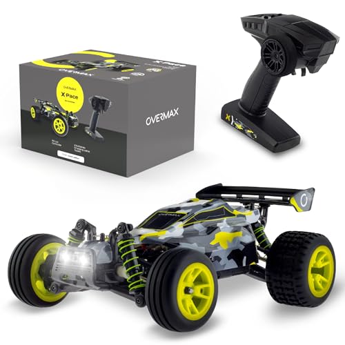 Overmax X-Pace Ferngesteuertes Auto RC Car, 4x4, Geschwindigkeit von 45 kmh, 100m Reichweite, LED-Beleuchtung, unabhängige Federung, große Fahrzeugabmessungen von Overmax