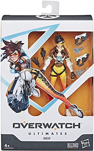 Hasbro Overwatch Ultimates Series Tracer 15 cm große Action-Figur zum Sammeln mit Accessoires – Blizzard Videospiel Charakter von Hasbro